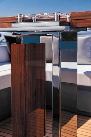 a close-up of a metal pipe aboard GREY SHARK Yacht for Sale