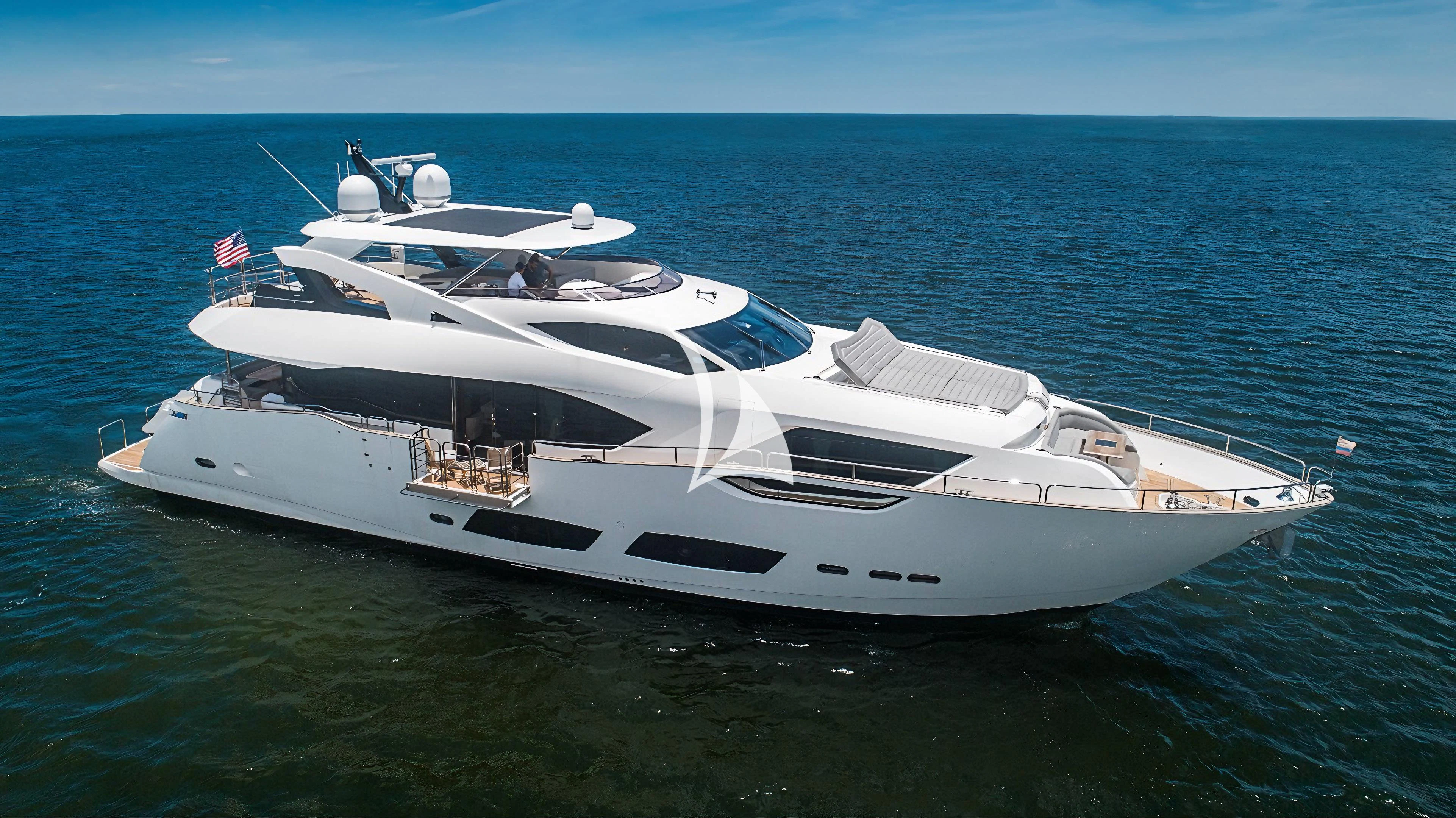 a white yacht in the water aboard QUANTUM Yacht for Sale