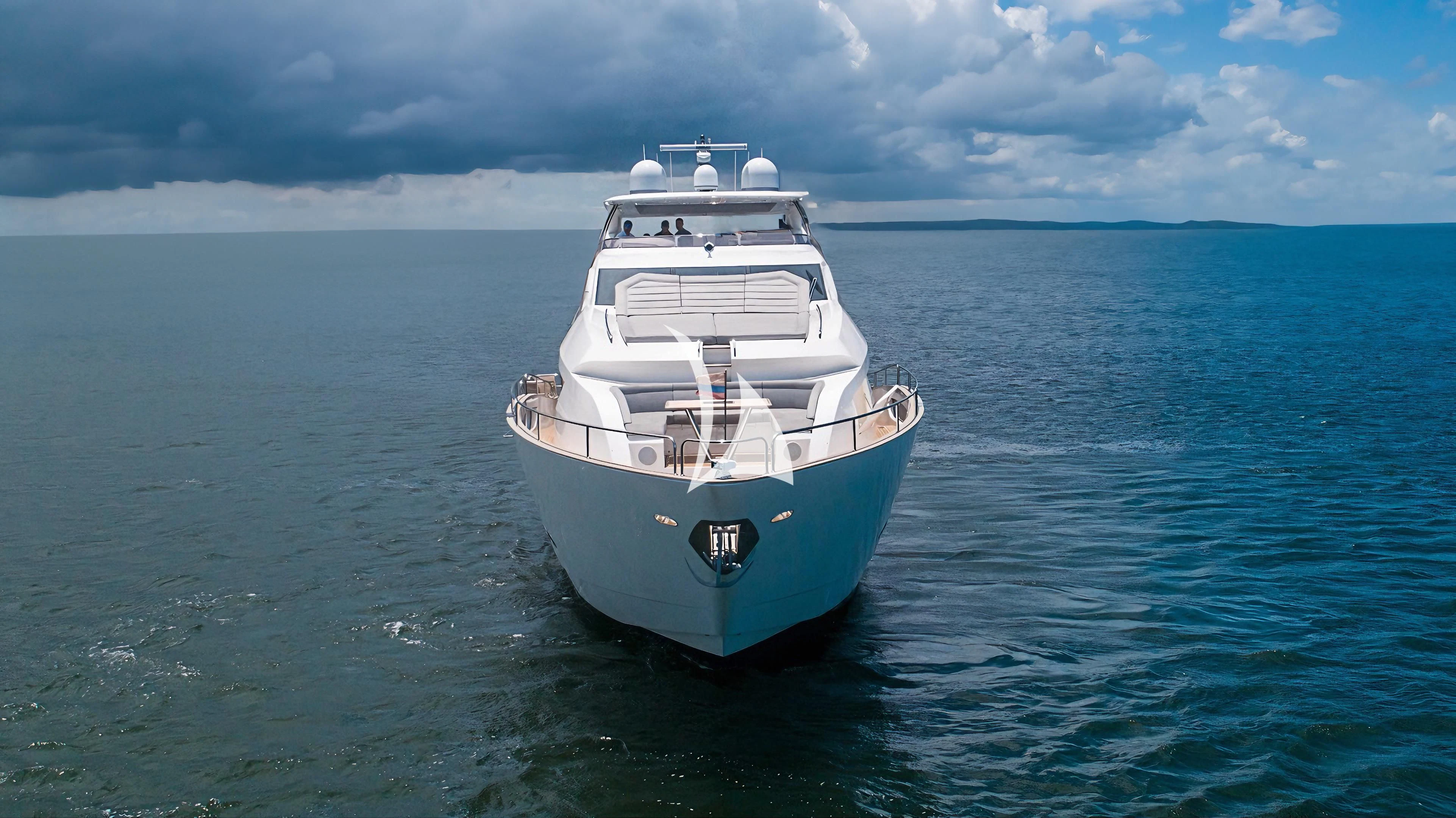 a boat in the water aboard QUANTUM Yacht for Sale