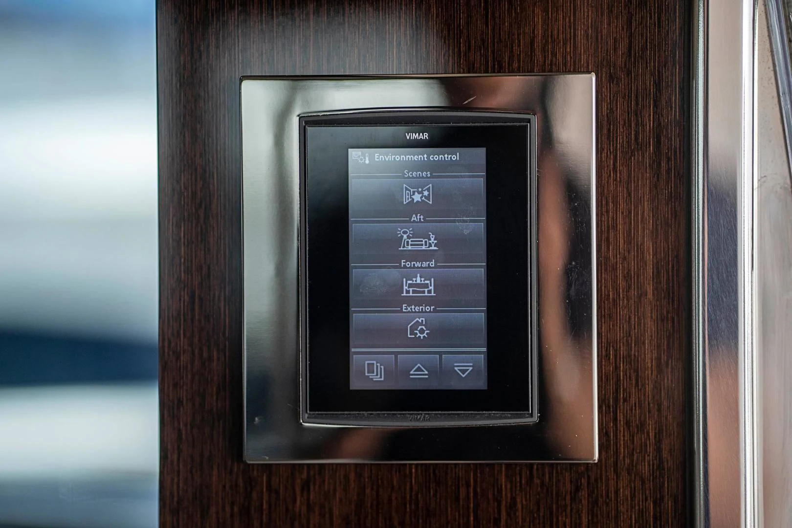 a person taking a picture of a phone on a window aboard QUANTUM Yacht for Sale