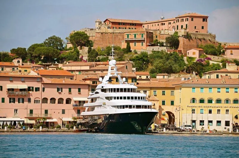 a boat in the water aboard FREEDOM Yacht for Sale