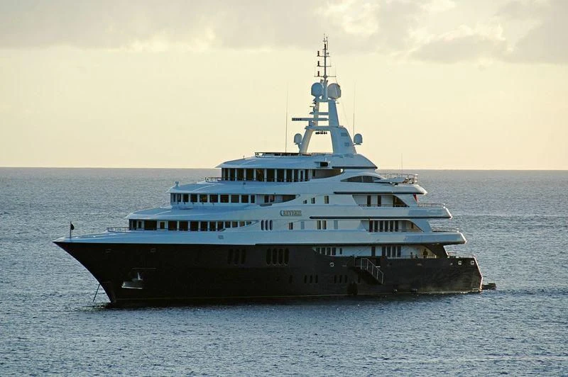 a large ship in the water aboard FREEDOM Yacht for Sale