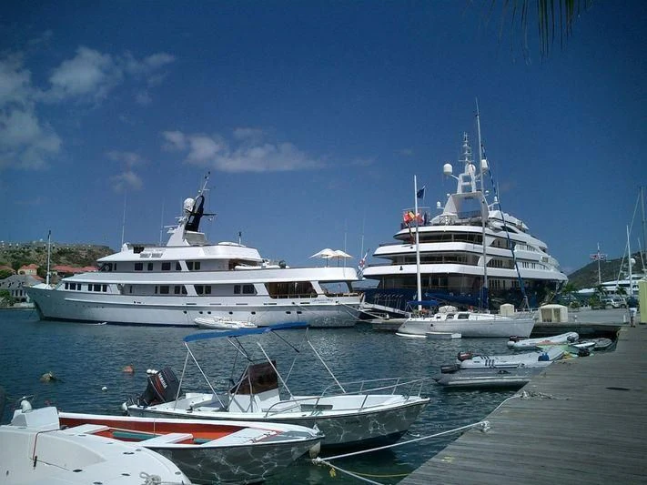 a group of boats docked aboard FREEDOM Yacht for Sale