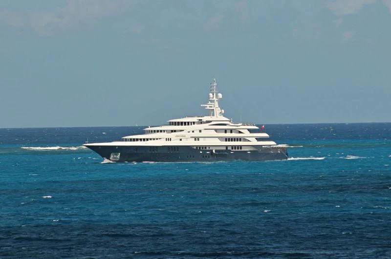 a large ship in the water aboard FREEDOM Yacht for Sale