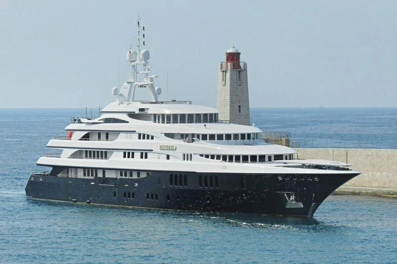 a large ship in the water aboard FREEDOM Yacht for Sale