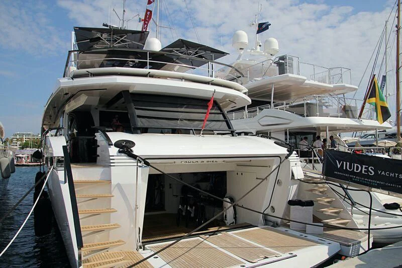 a boat docked at a pier aboard SAFFURIYA Yacht for Sale