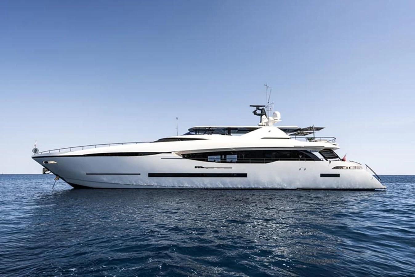 a white yacht on the water aboard SAFFURIYA Yacht for Sale