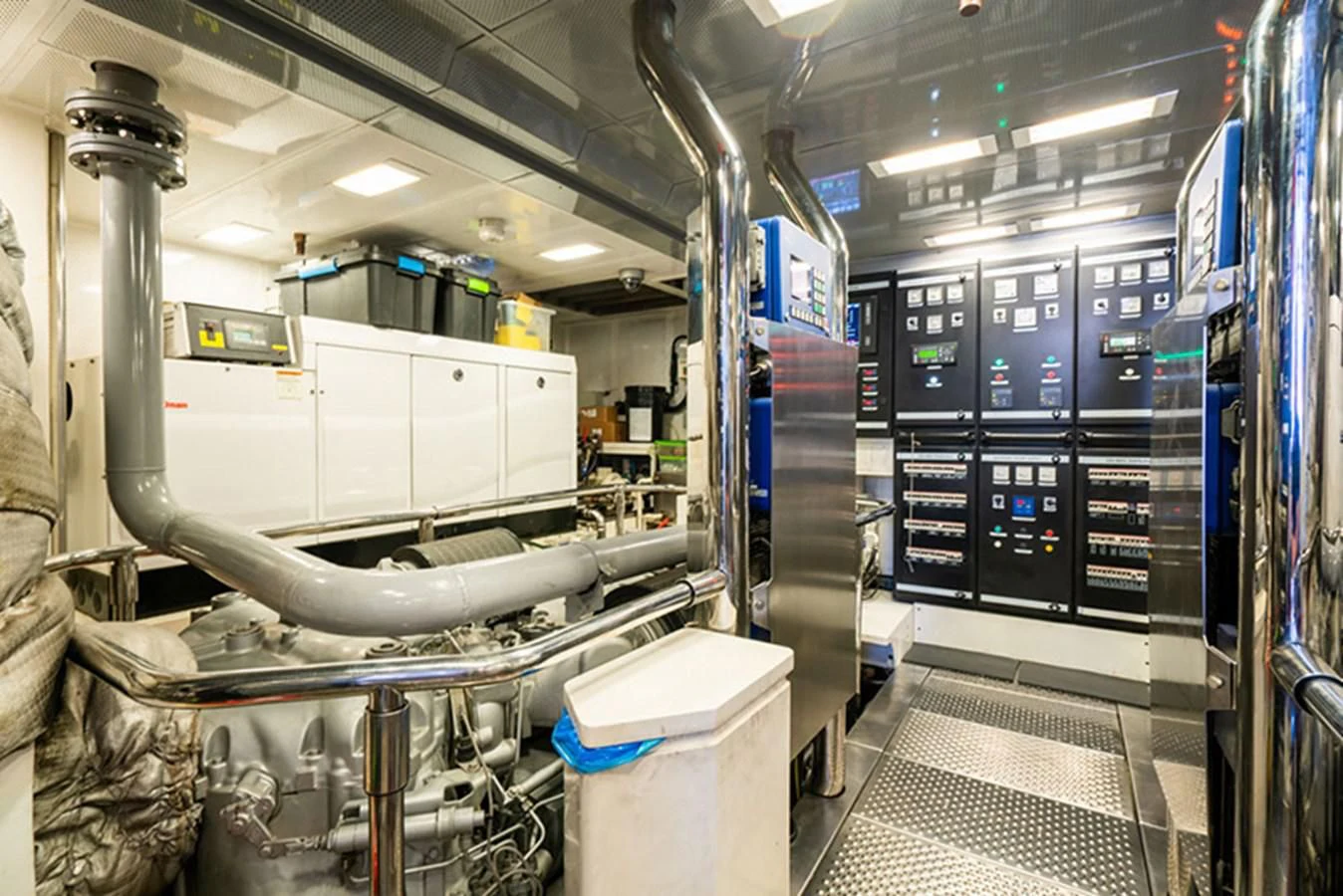 a room with machines and equipment aboard SAFFURIYA Yacht for Sale