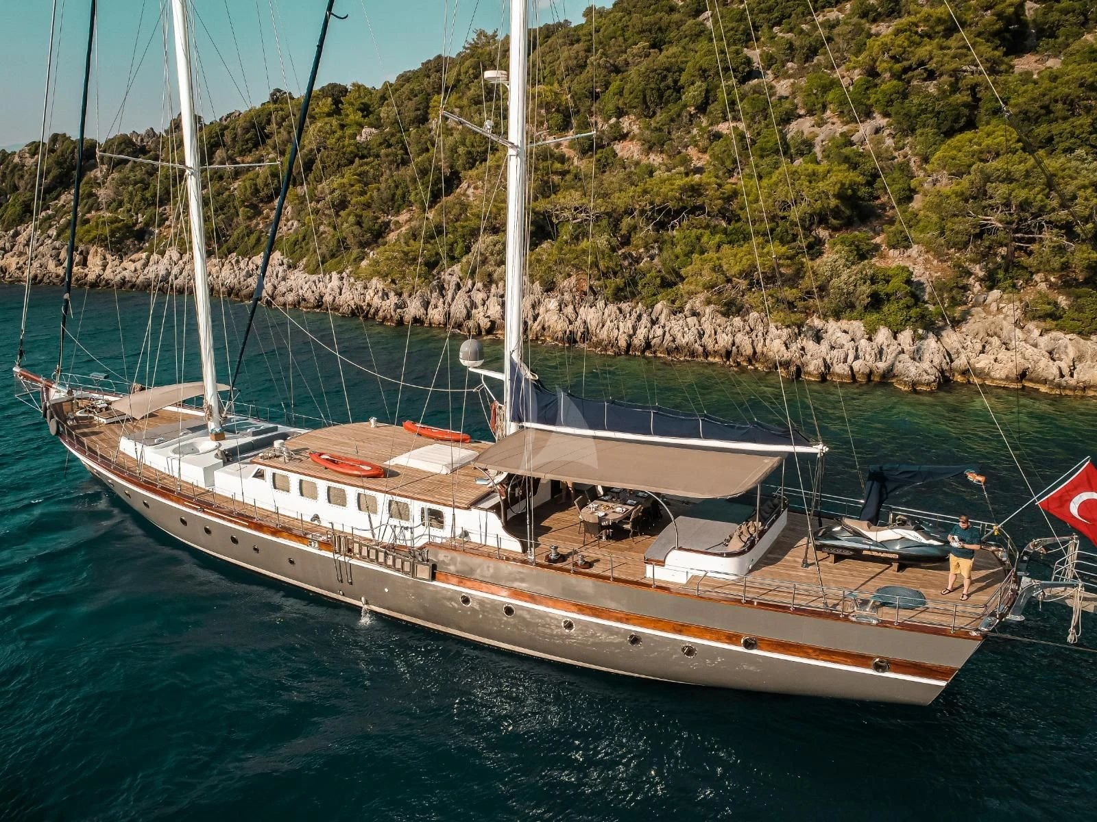 a boat on the water aboard NAUTILUS Yacht for Sale