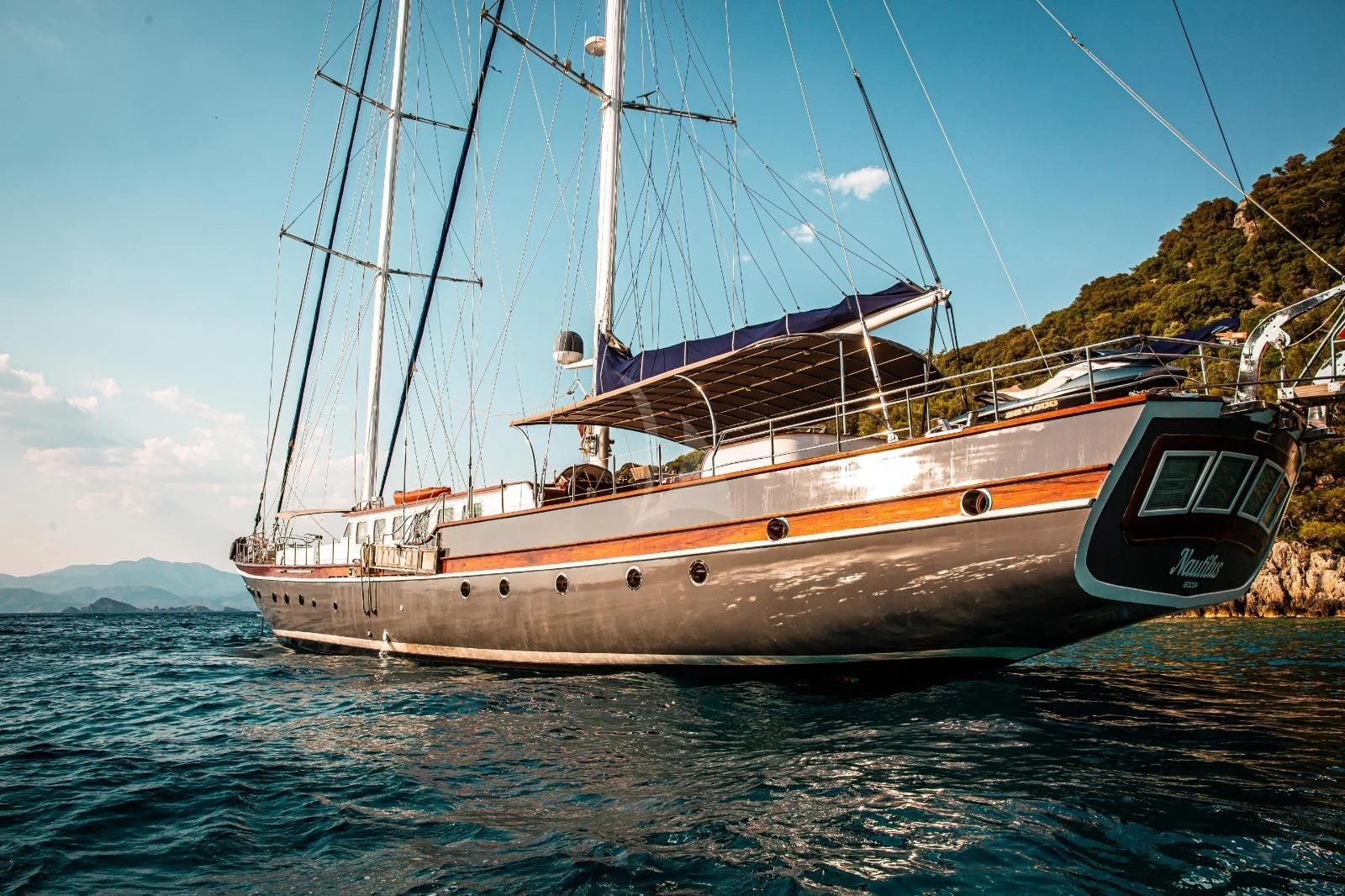 a boat on the water aboard NAUTILUS Yacht for Sale