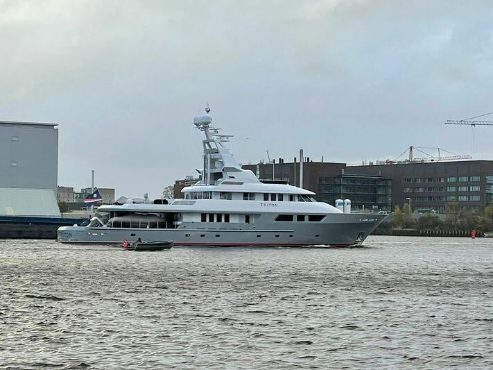 a boat on the water aboard TRITON Yacht for Sale