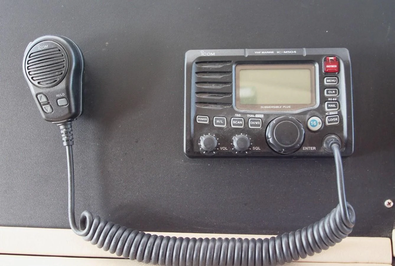 a close-up of a radio aboard ENCHANTRESS Yacht for Sale