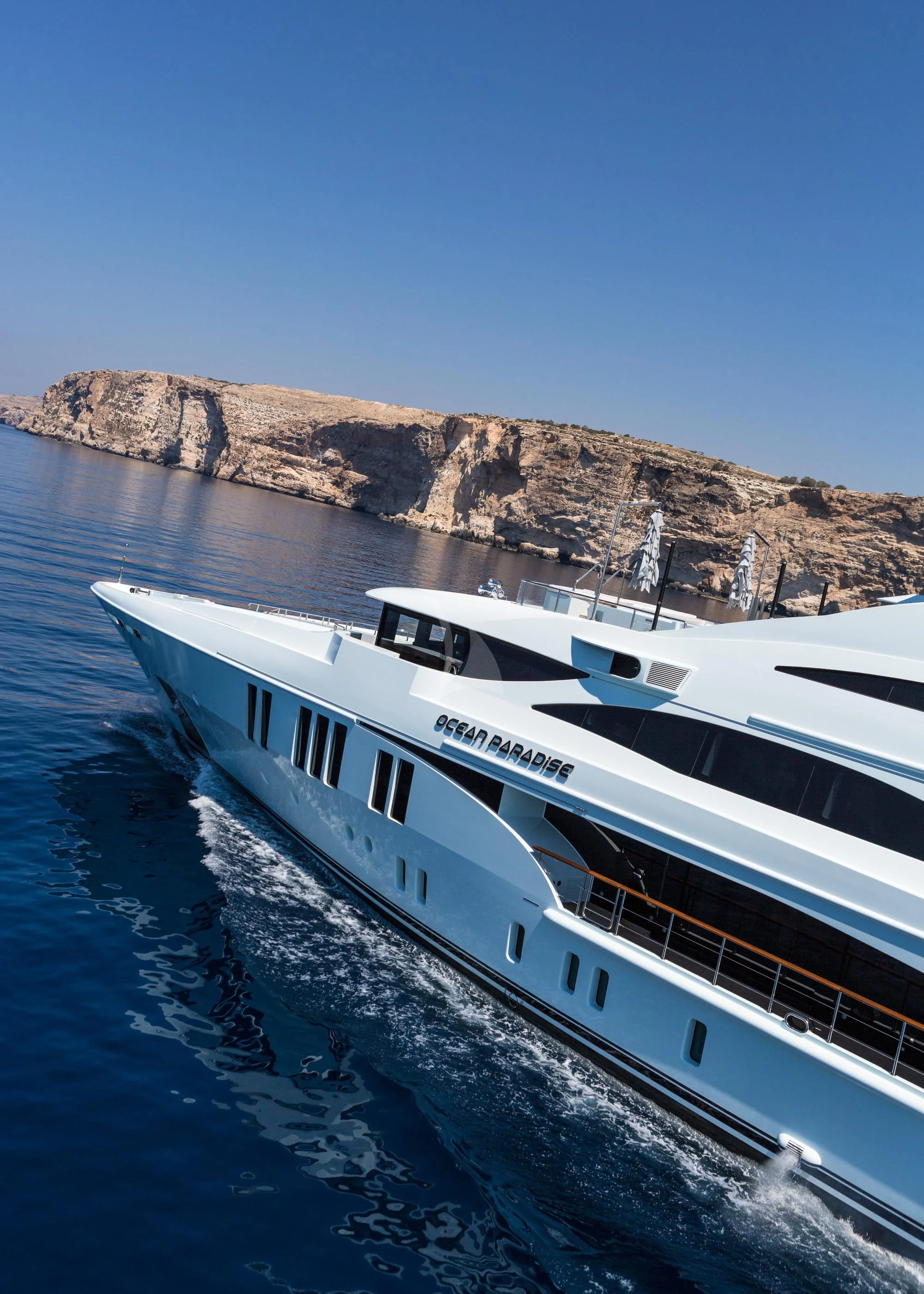 a boat on the water aboard OCEAN PARADISE Yacht for Sale