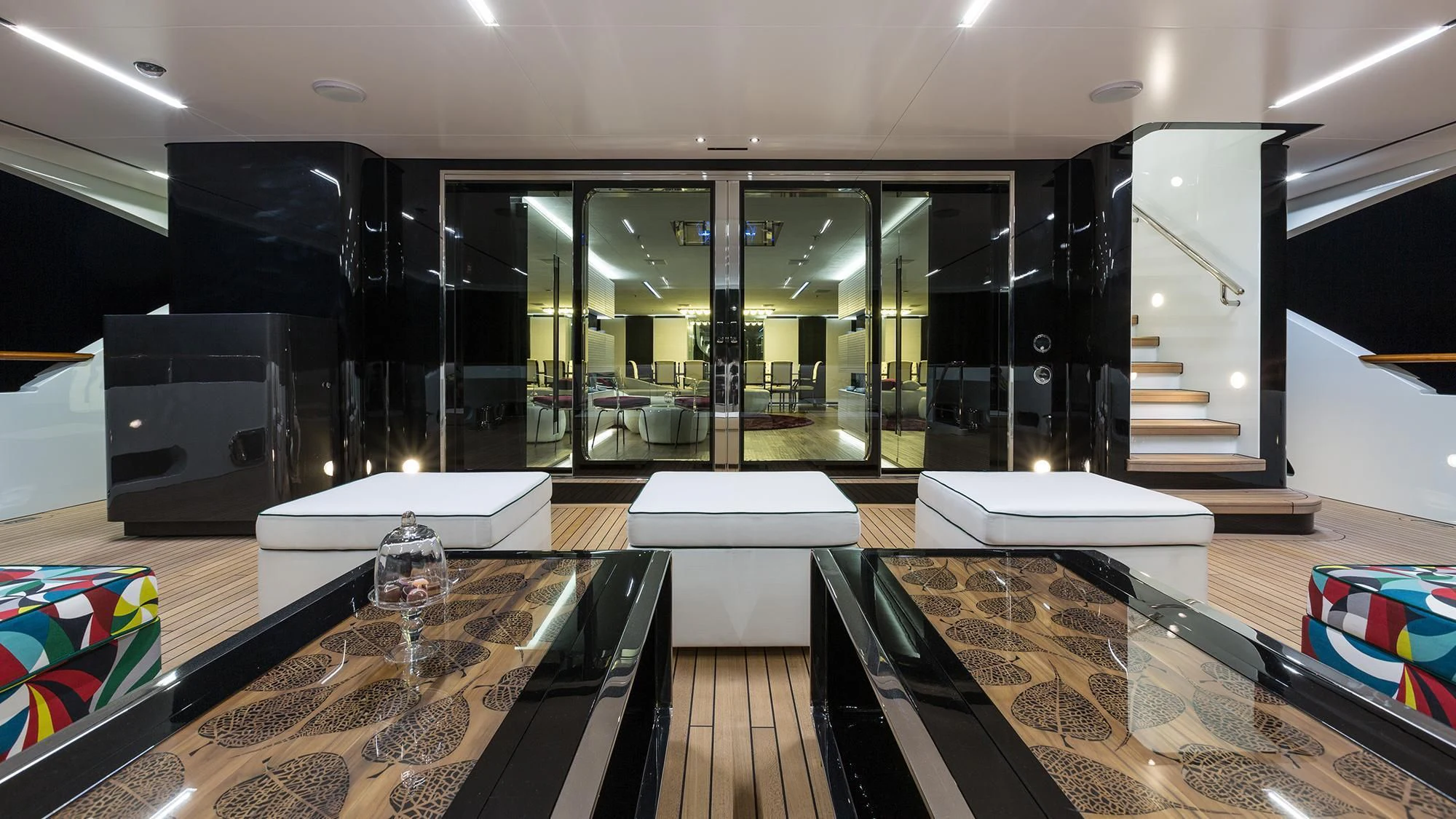 a room with a glass display case aboard OCEAN PARADISE Yacht for Sale