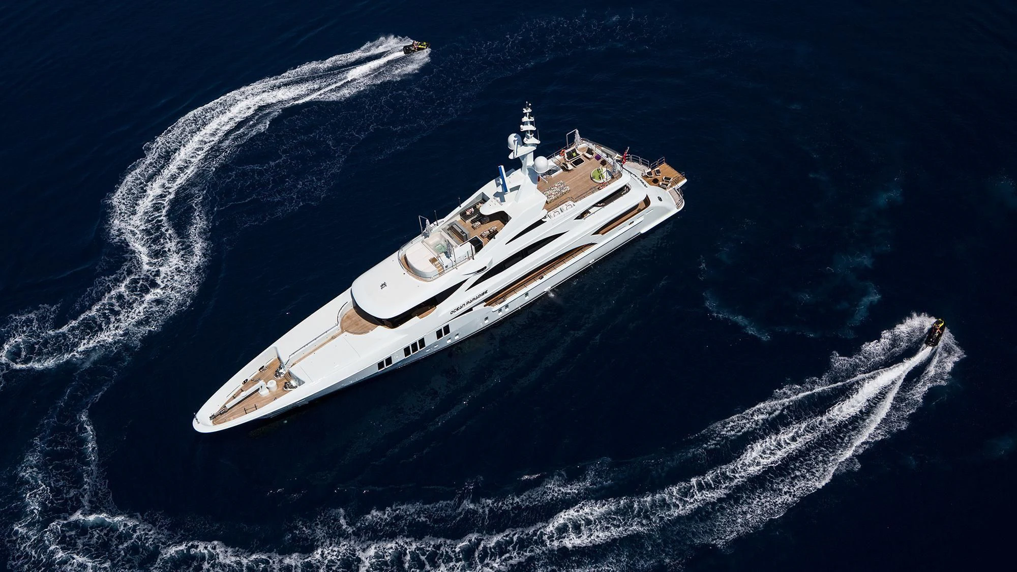 a high angle view of a ship aboard OCEAN PARADISE Yacht for Sale