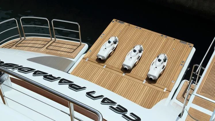 a wooden board with a few holes in it aboard OCEAN PARADISE Yacht for Sale