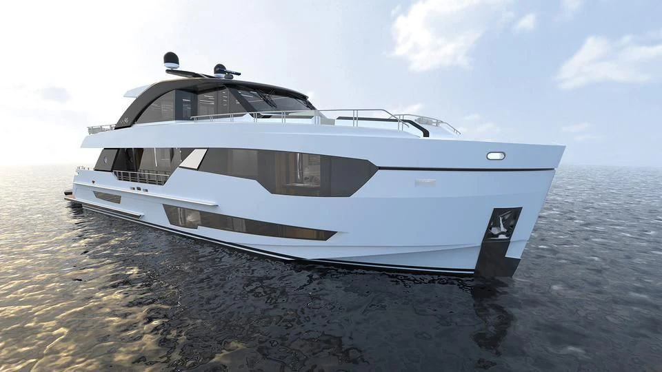 a boat on a beach aboard VOYAGER Yacht for Sale