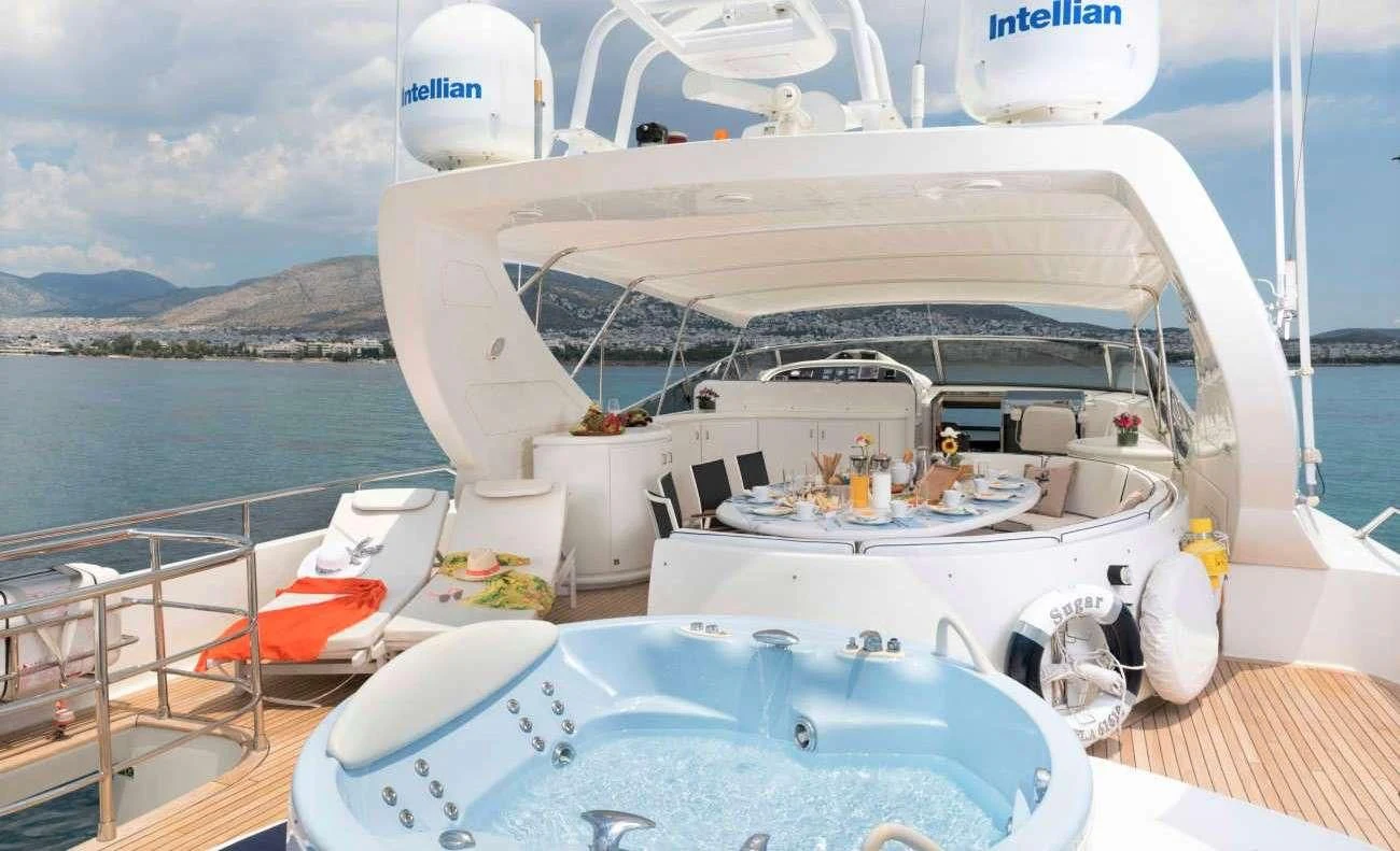 a boat on the water aboard SUGAR Yacht for Sale