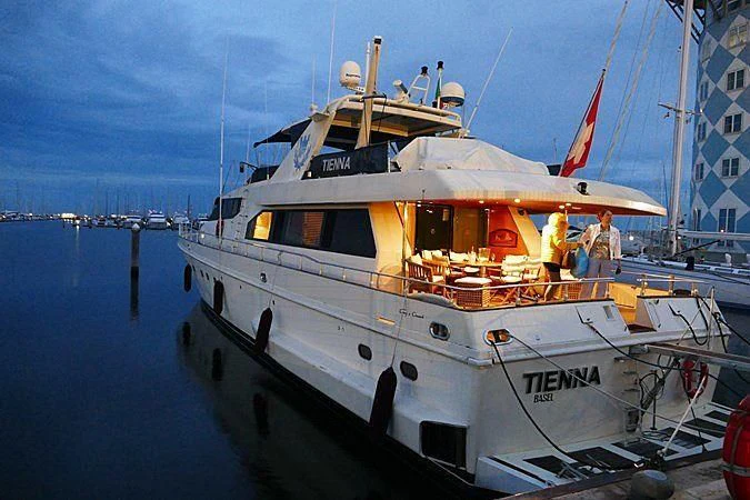 a boat in the water aboard TIENNA Yacht for Sale