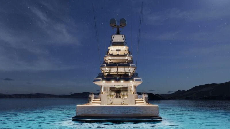 a ship in the water with Maiden's Tower in the background aboard SPECIAL ONE Yacht for Sale