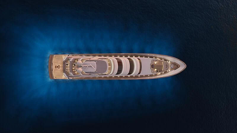a gold ring with a diamond on a blue background aboard SPECIAL ONE Yacht for Sale