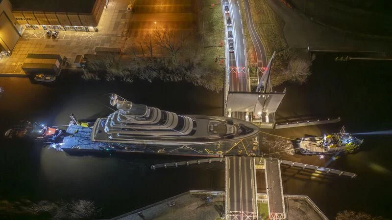 a high angle view of a space ship aboard SPECIAL ONE Yacht for Sale
