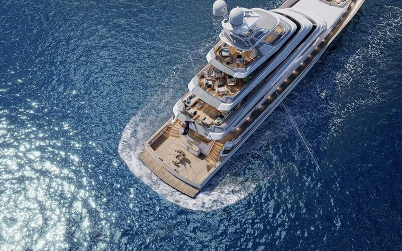 a high angle view of a ship aboard SPECIAL ONE Yacht for Sale