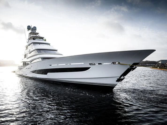 a white yacht on the water aboard SPECIAL ONE Yacht for Sale