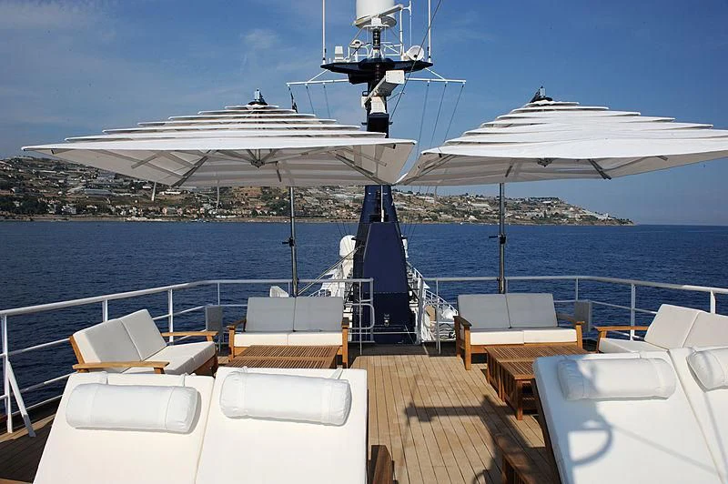 a boat on a body of water aboard OMNIA Yacht for Sale