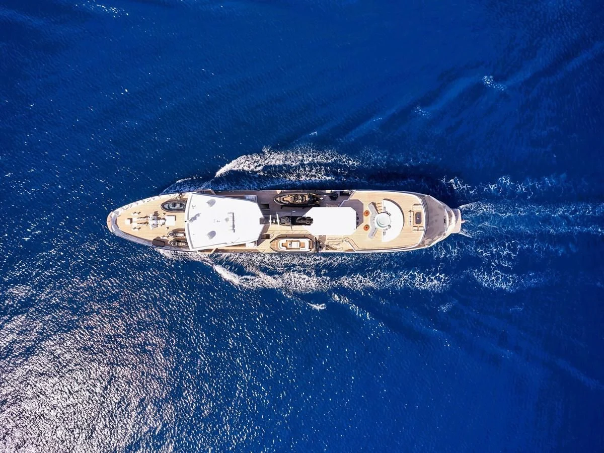 a space ship in the water aboard OMNIA Yacht for Sale