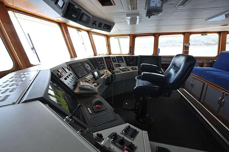 inside of a vehicle aboard OMNIA Yacht for Sale