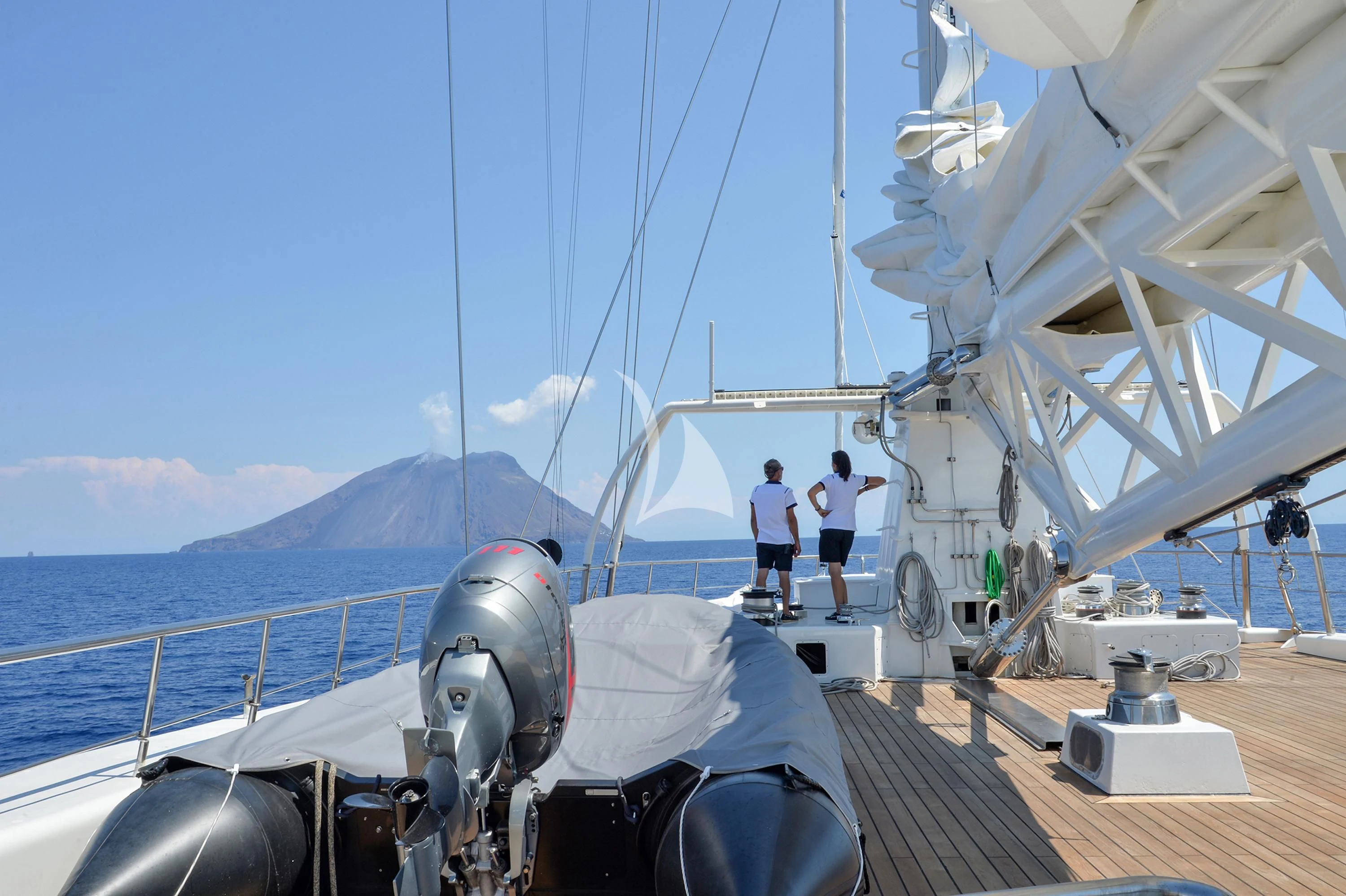 a group of people on a boat aboard LE PONANT Yacht for Charter