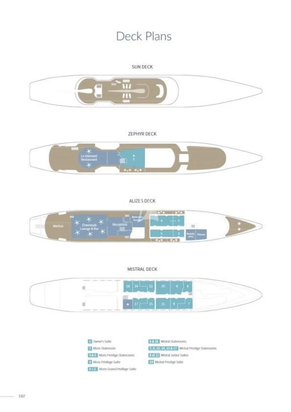 diagram aboard LE PONANT Yacht for Charter