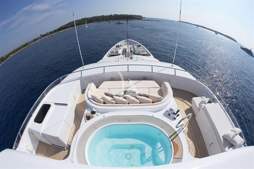 a boat on the water aboard HURRICANE RUN Yacht for Charter