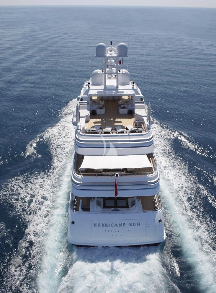 a boat in the water aboard HURRICANE RUN Yacht for Charter