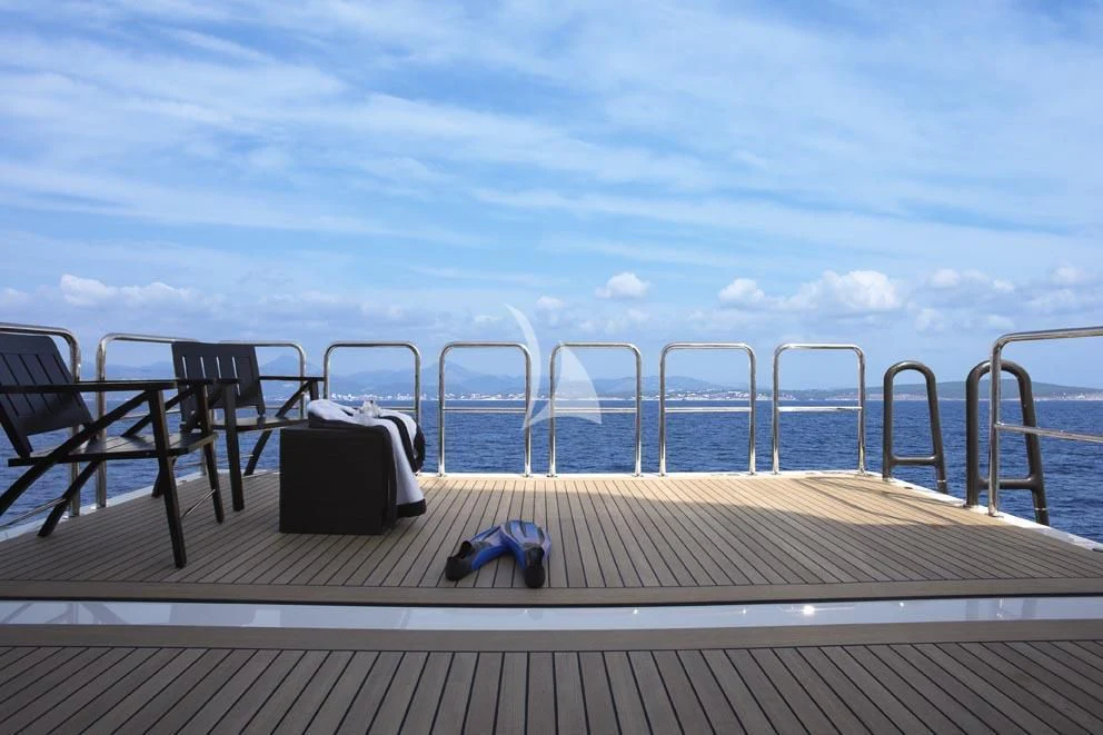 a boat on a dock aboard HURRICANE RUN Yacht for Charter