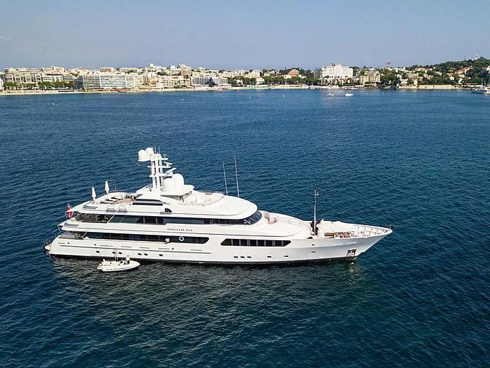 a white yacht in the water aboard HURRICANE RUN Yacht for Charter