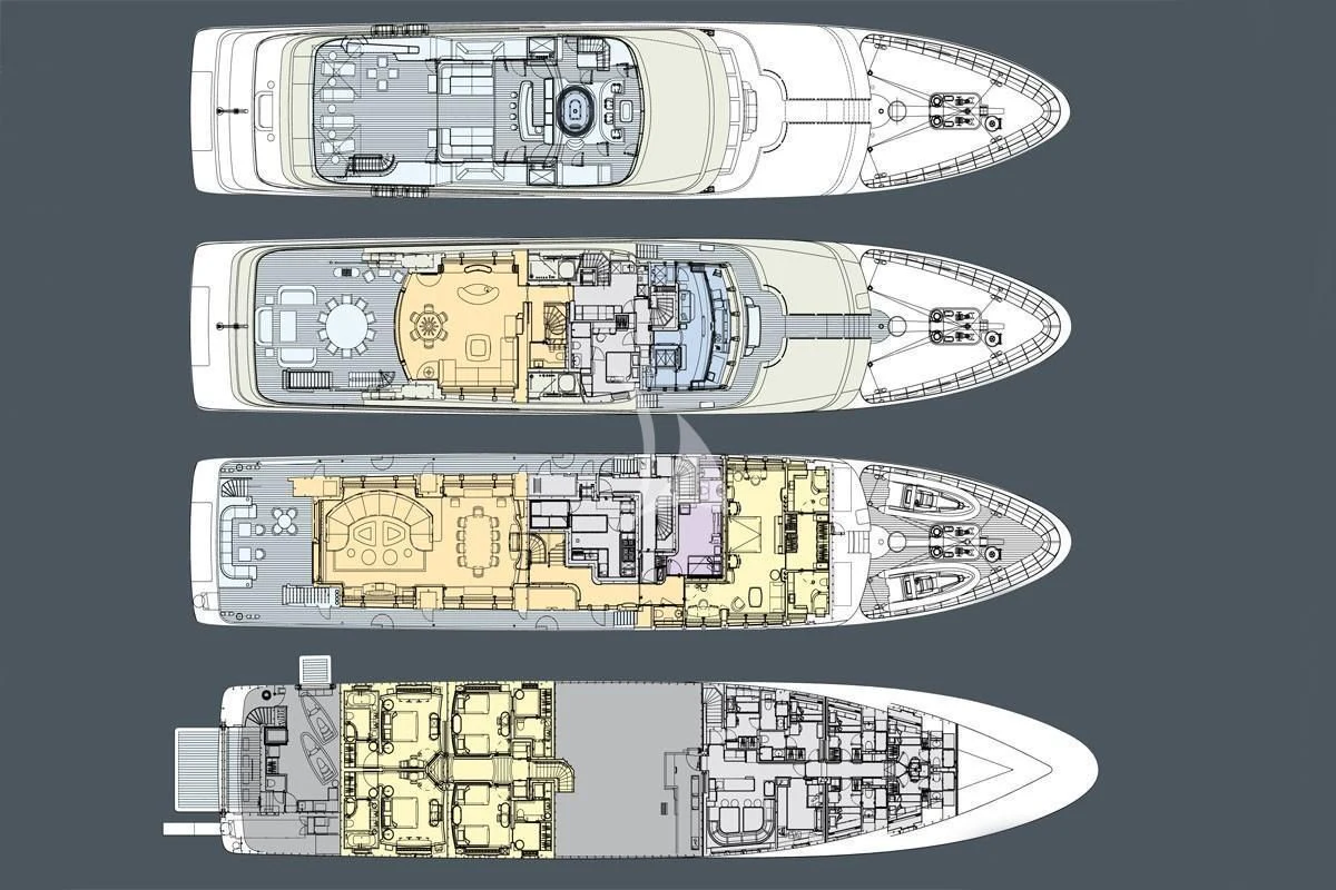 diagram, engineering drawing aboard HURRICANE RUN Yacht for Charter
