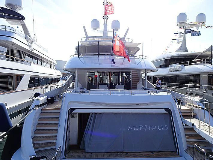 a boat on a boat aboard KNIGHT Yacht for Charter
