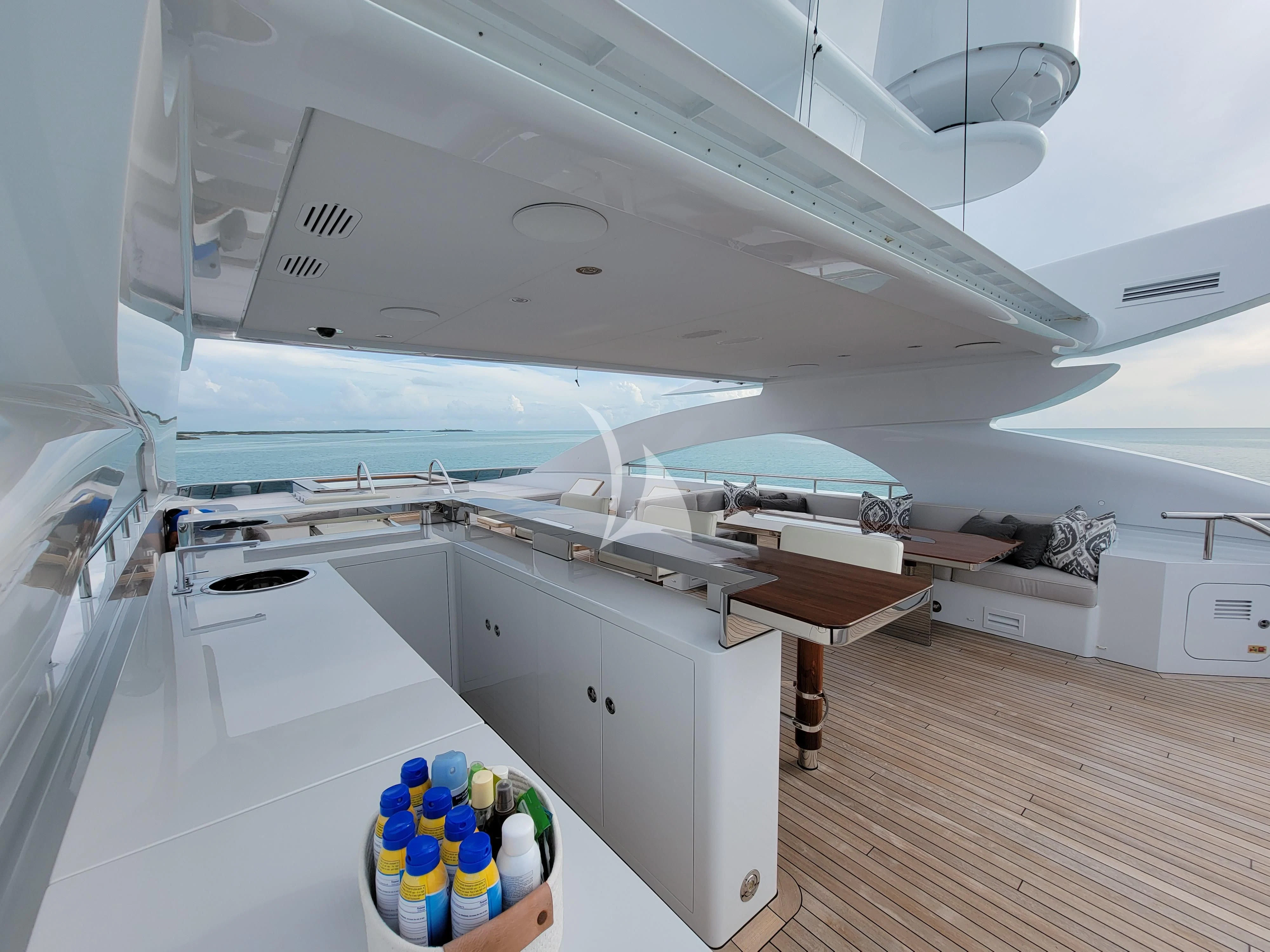 a room with a table and chairs aboard KNIGHT Yacht for Charter