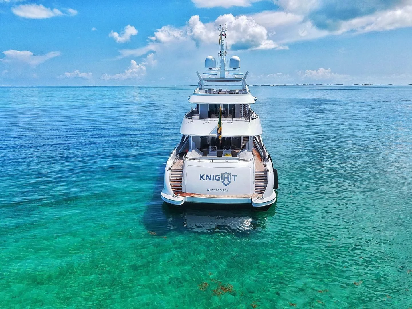 a boat in the water aboard KNIGHT Yacht for Charter