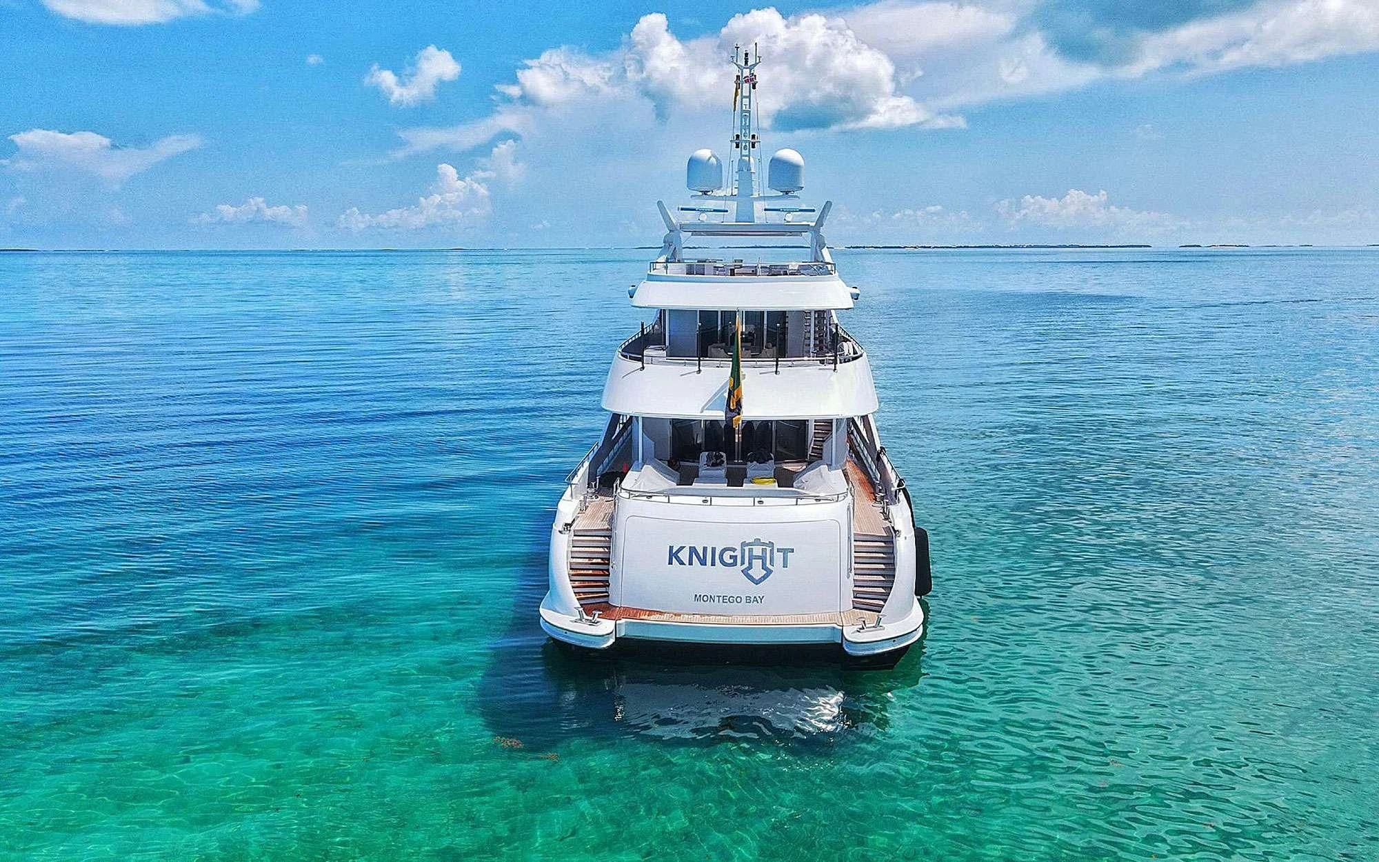 a boat in the water aboard KNIGHT Yacht for Charter