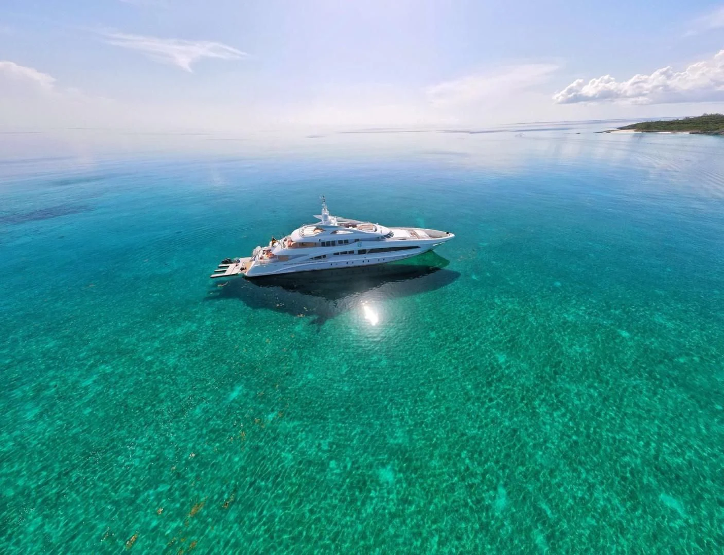 a ship in the water aboard KNIGHT Yacht for Charter
