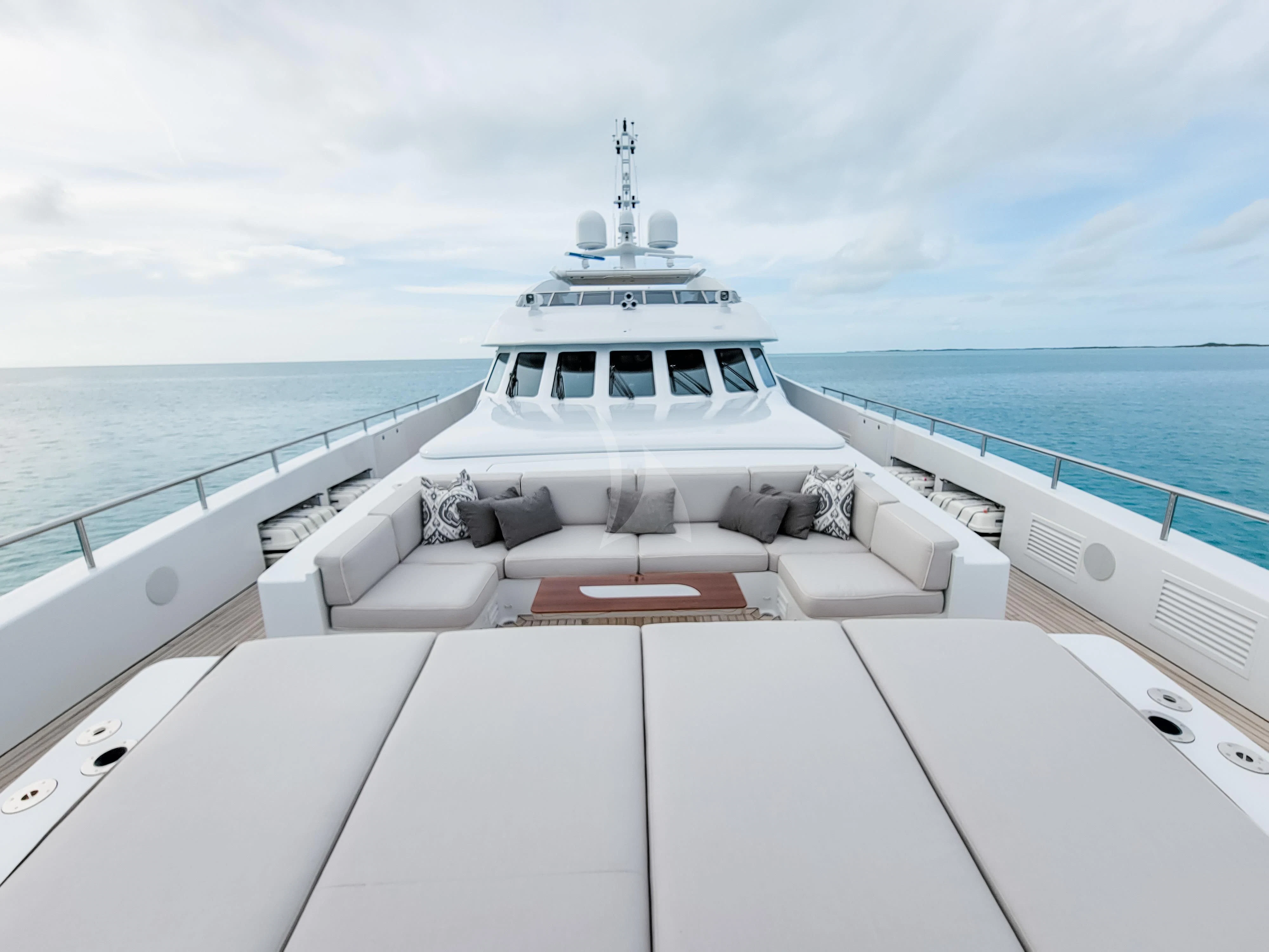a boat on the water aboard KNIGHT Yacht for Charter