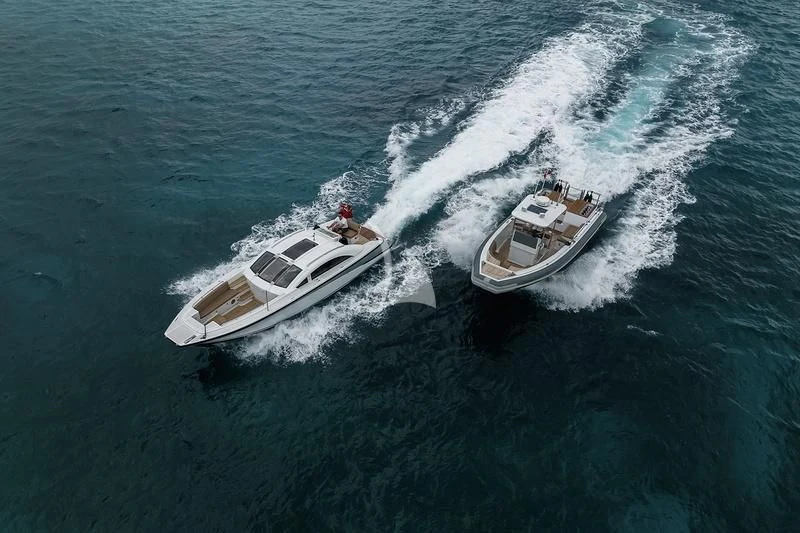 a boat sailing on the sea aboard NAIA Yacht for Sale