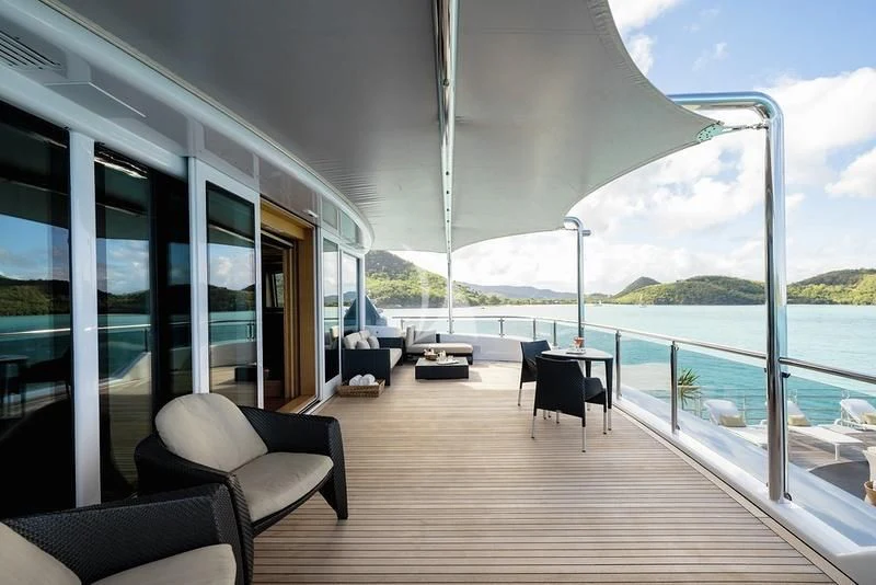 a boat on the water aboard NAIA Yacht for Sale