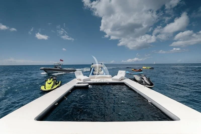 a boat on the water aboard NAIA Yacht for Sale