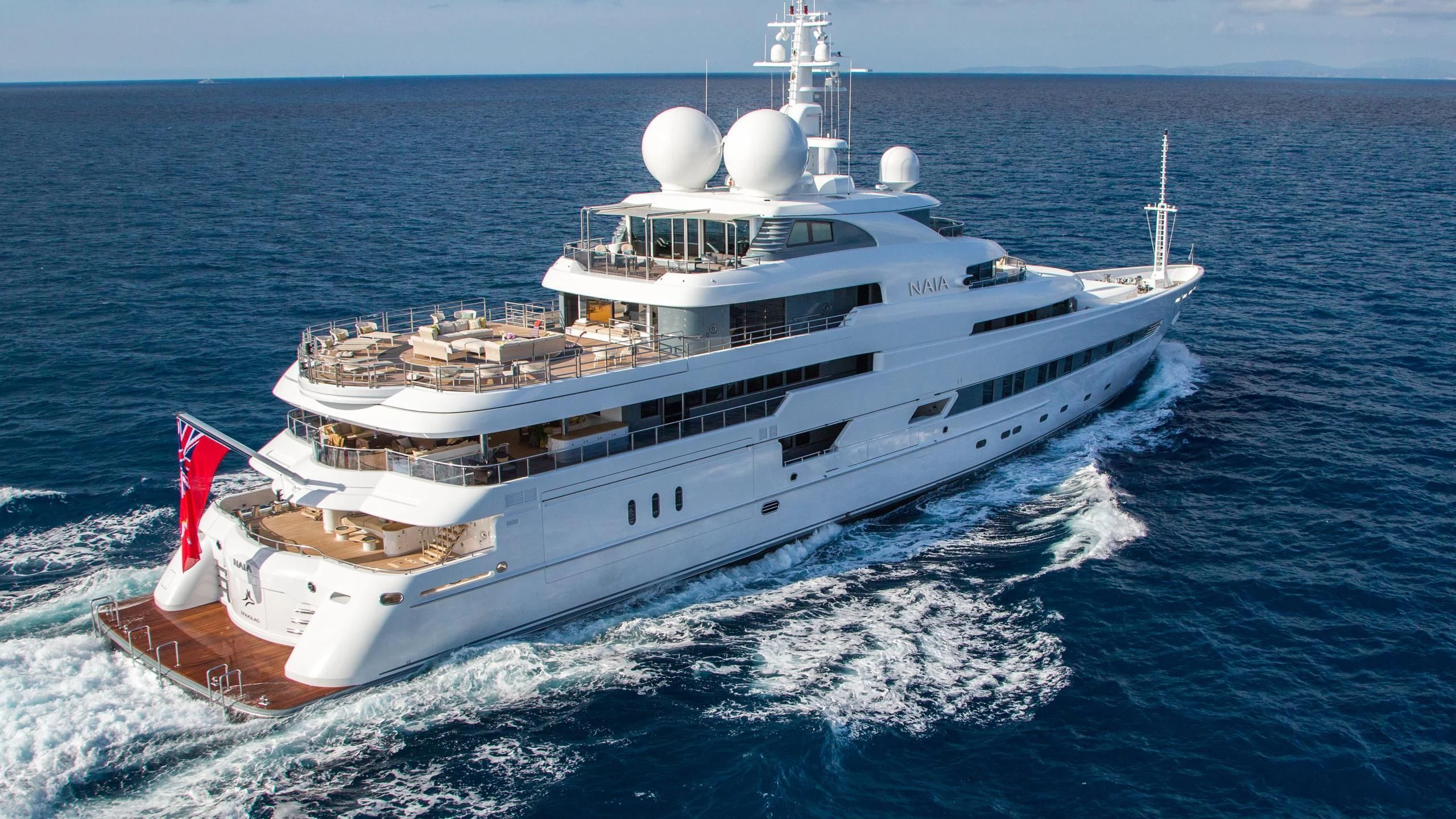 a ship on the water aboard NAIA Yacht for Sale