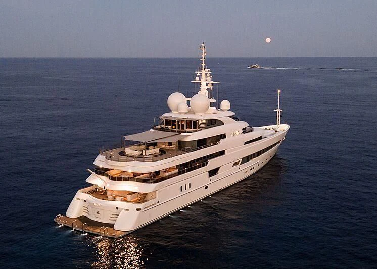 a ship in the water aboard NAIA Yacht for Sale
