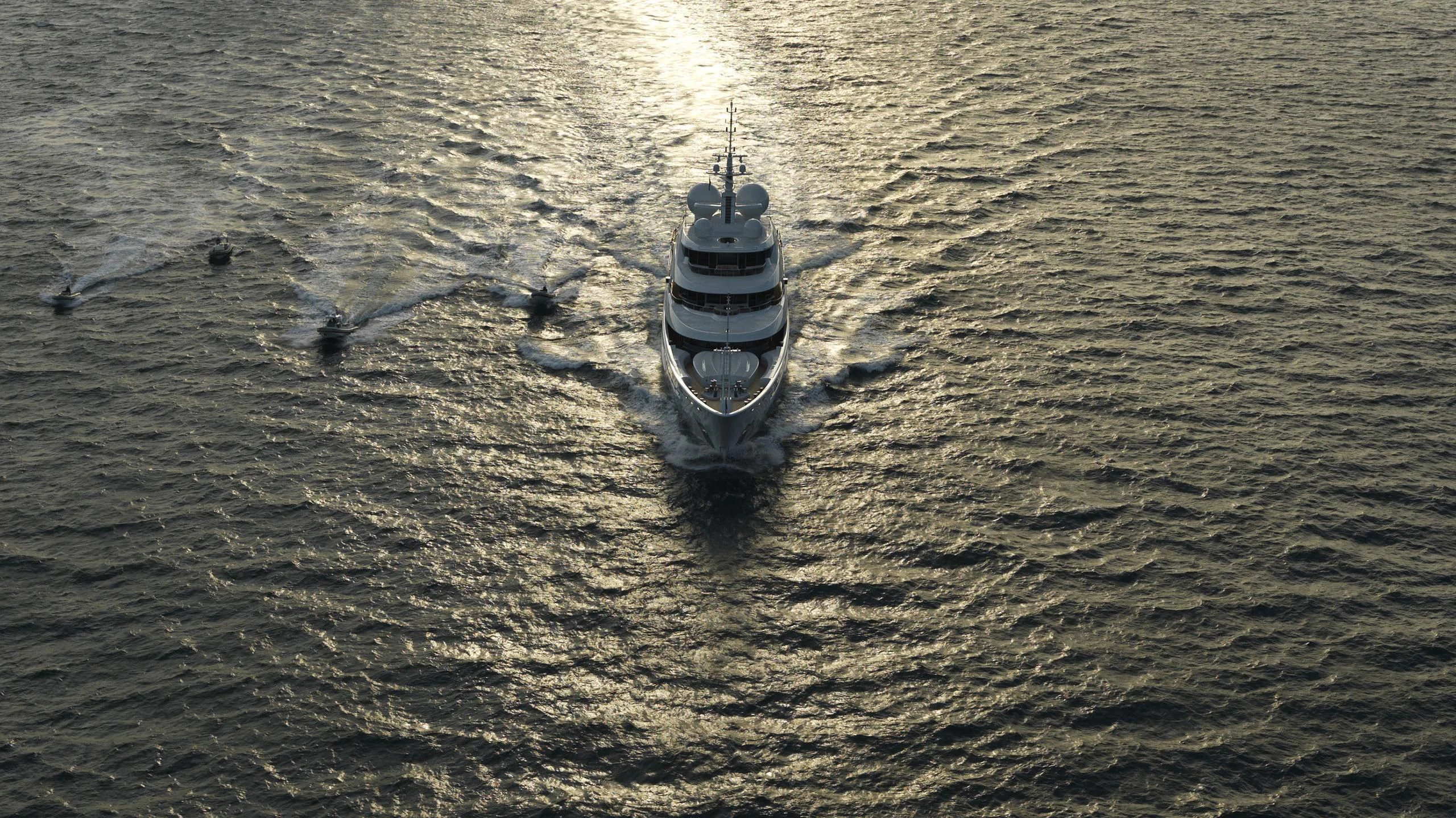 a boat in the water aboard NAIA Yacht for Sale
